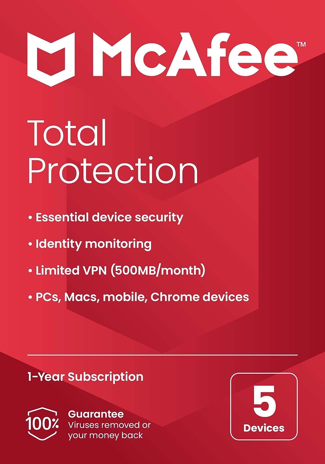 McAfee Total Protection 2023 | 5 Device | Cybersecurity Software Includes Antivirus, Secure VPN, Password Manager, Dark Web Monitoring | Amazon Exclusive | Key Card